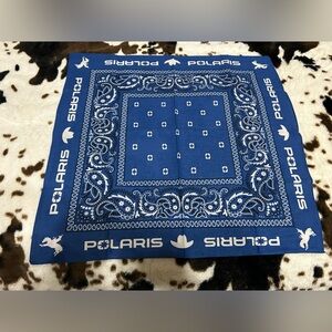 RARE Polaris RZR Cowboy Western Blue Horse Bandana Off roading dirtbike gator